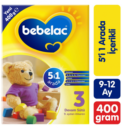 Bebelac 3 Devam Sütü 400 g 9-12 Ay - 1