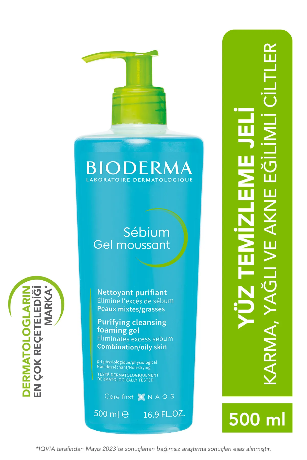 Bioderma Sebium Foaming Cilt Temizleme Jeli 500 ml - 1