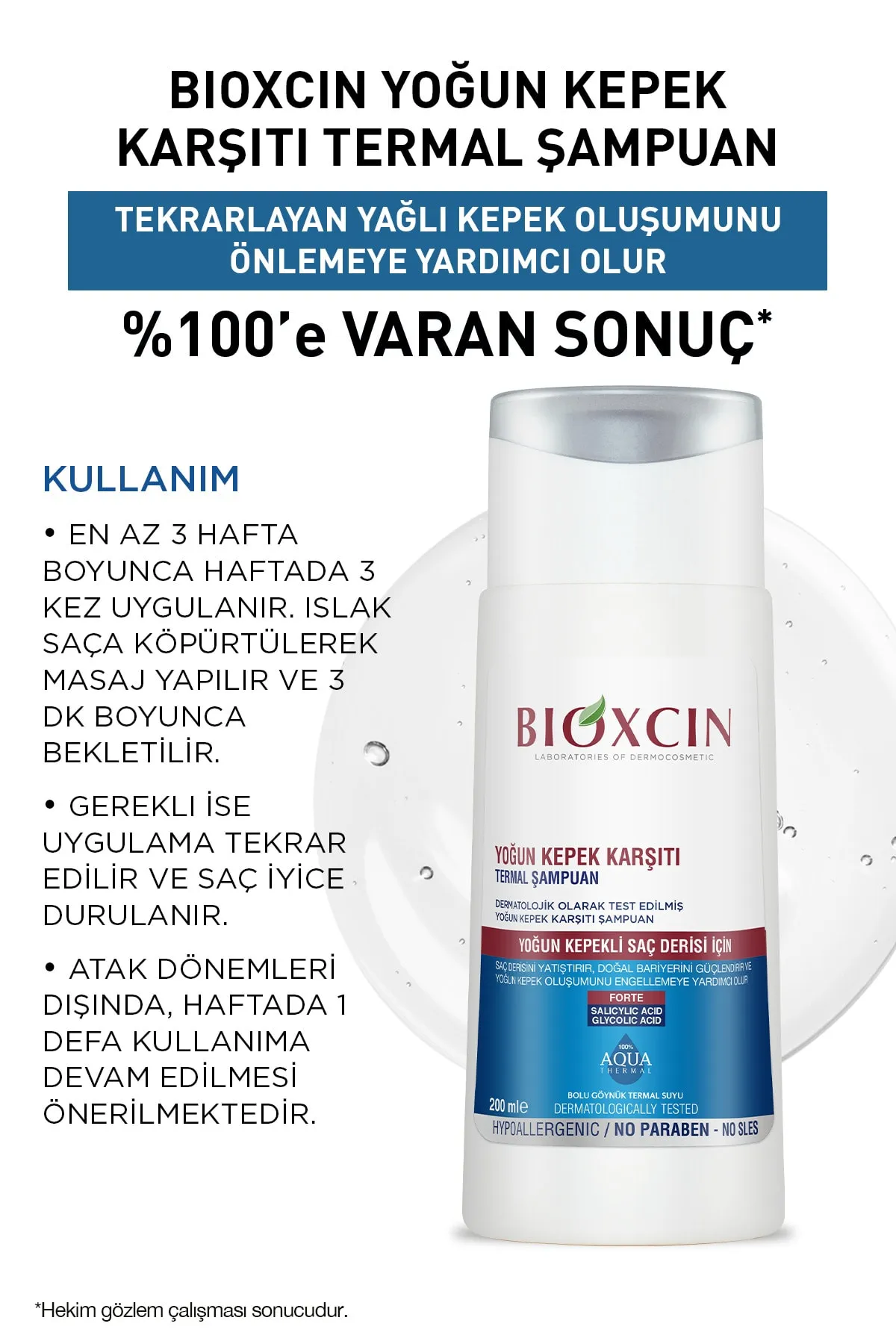 Bioxcin Aqua Thermal Yoğun Kepek Karşıtı Şampuan Ds 200ml - 3