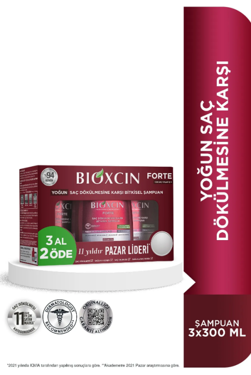 Bioxcin Forte Saç Dökülmesine Karşı Bakım Şampuanı 300 ml - 3 AL 2 ÖDE - 1