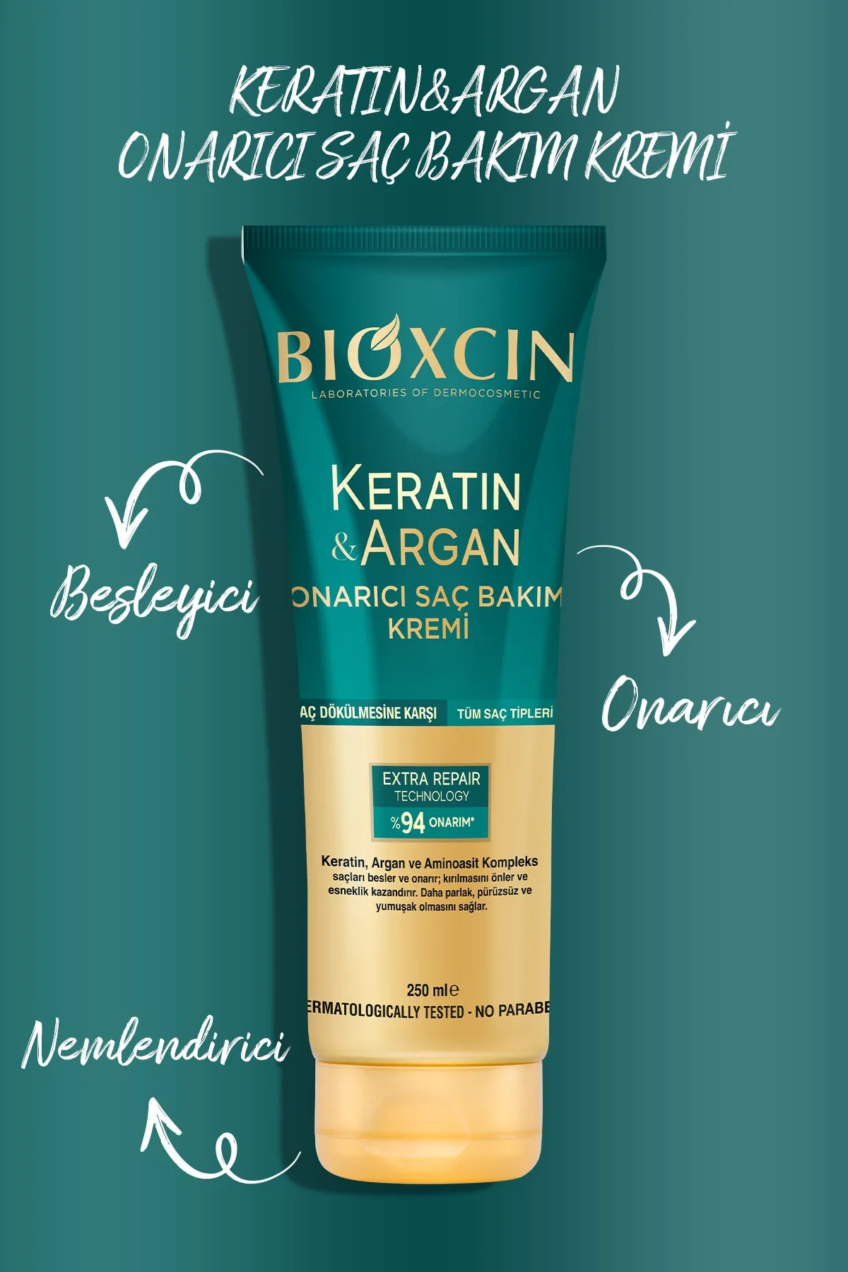 Bioxcin Saç Bakım Kremi Onarıcı Keratin & Argan 250 ml - 4