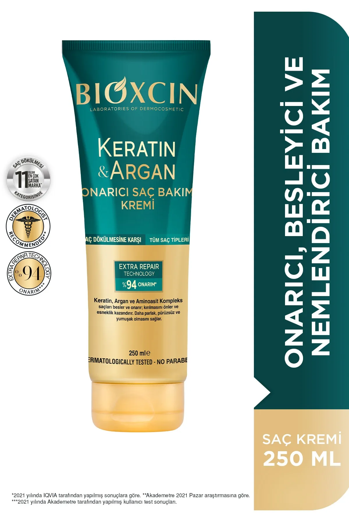 Bioxcin Saç Bakım Kremi Onarıcı Keratin & Argan 250 ml - 1