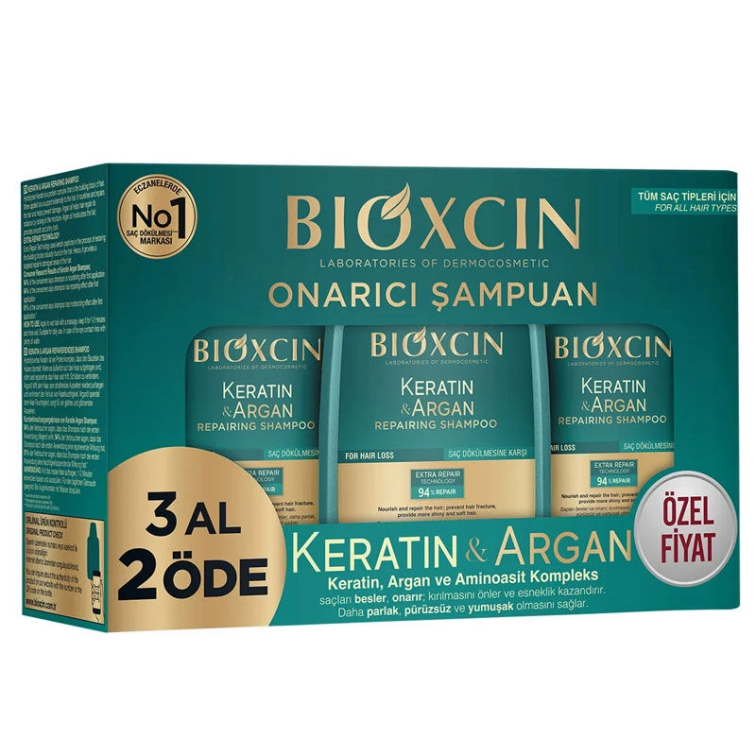 Bioxcin Keratin ve Argan Onarıcı Şampuan 300 ml - 3 al 2 öde - 1