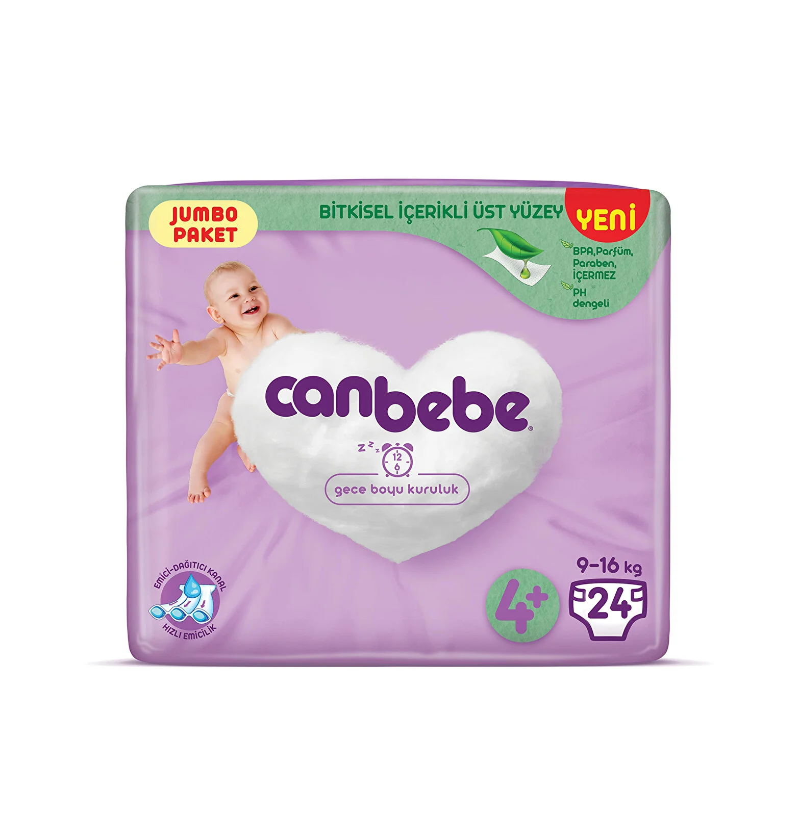 Canbebe Bebek Bezi Jumbo Paket 9-16 kg No: 4 24'lü - 1