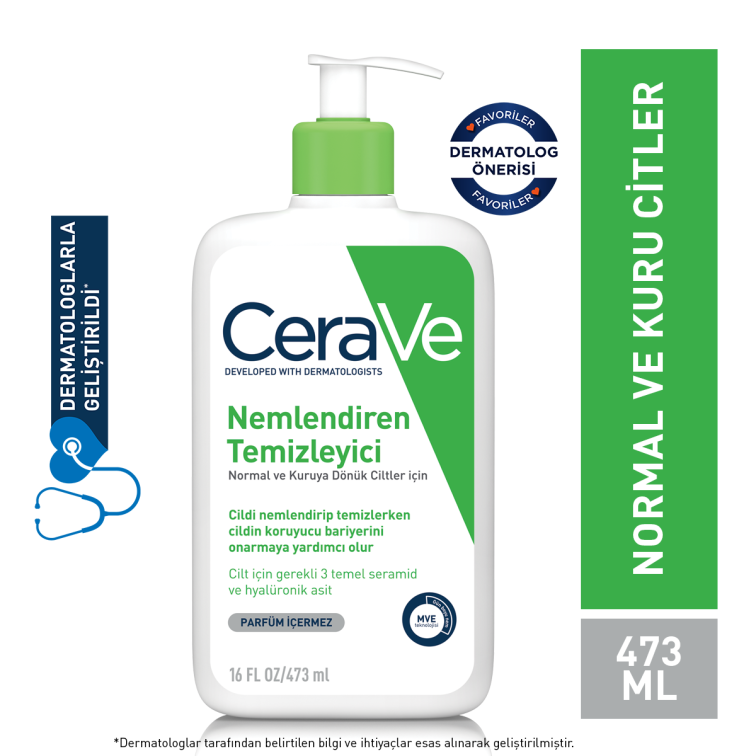 Cerave Nemlendiren Temizleyici Normal & Kuru Ciltler Yüz Vücut 473 ml - 2