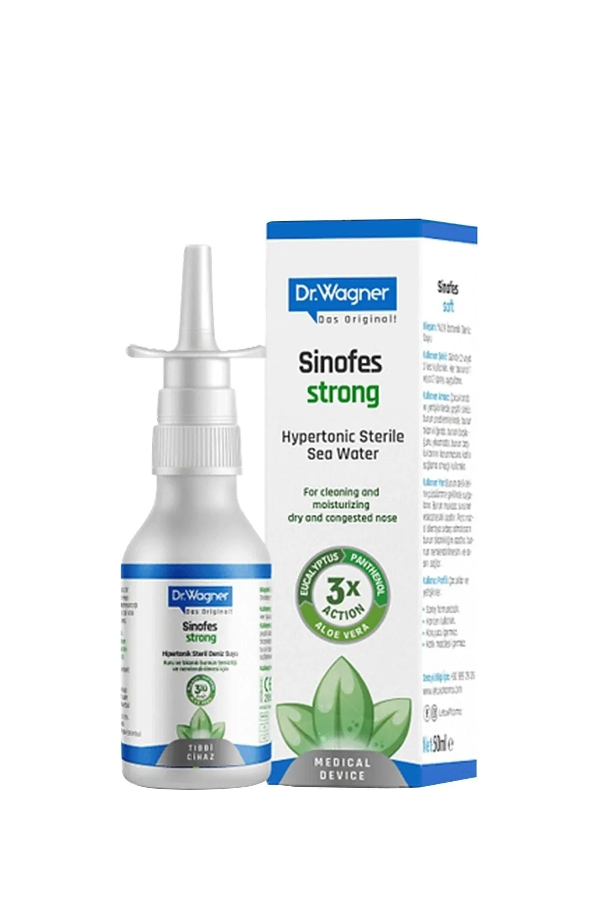 Dr. Wagner Sinofes Strong Hipertonik Burun Spreyi Deniz Suyu 50 ml - 1