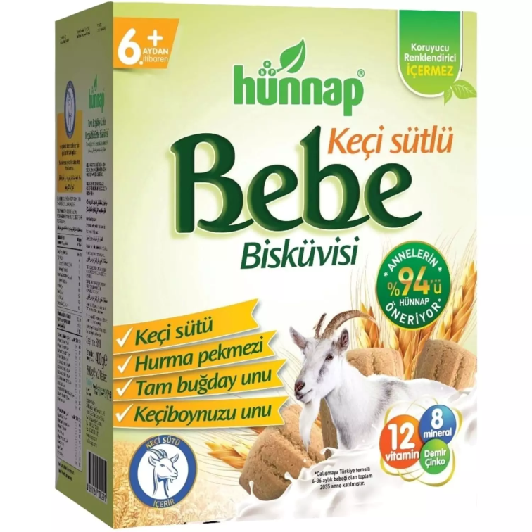 Hünnap Bebe Bisküvisi Keçi Sütlü 400GR - 1