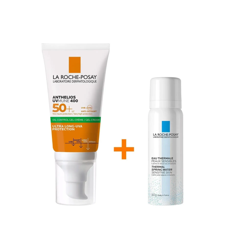 La Roche Posay Anthelios Oil Control Gel Cream Spf50+ Yağlı Ciltler İçin Yüz Güneş Kremi 50ml & Termal Su 50ML - 1