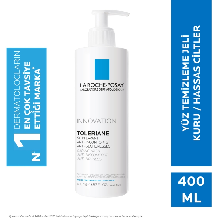 La Roche-Posay Toleriane Caring Krem Temizleyici Kuru/Hassas Ciltler 400Ml - 1