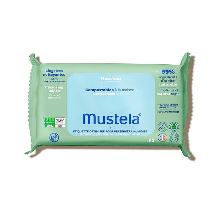 Mustela Kompost Edilebilir Islak Mendil 60 Yaprak - 1