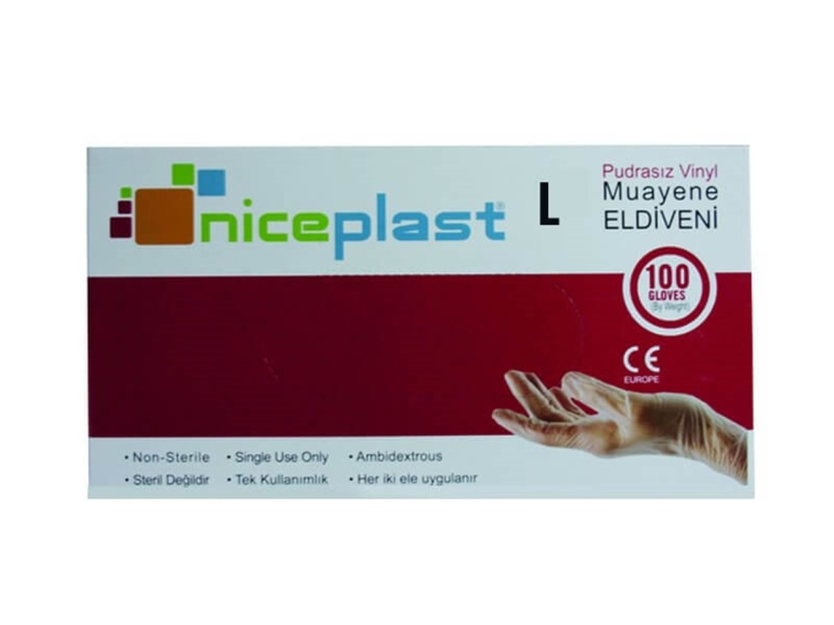 Niceplast Pudrasız Eldiven 100lü L - Large - 1