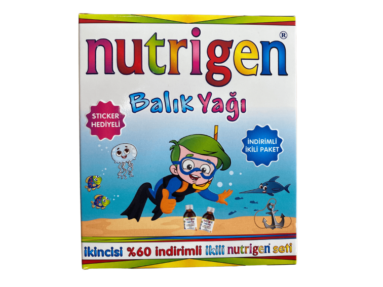 Nutrigen Balık Yağı Şurubu 200 ml 2'li Paket + Sticker Hediyeli - 1