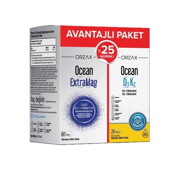 Ocean Extramag 60 Tablet + Ocean D3K2 Damla 20 ml - 1