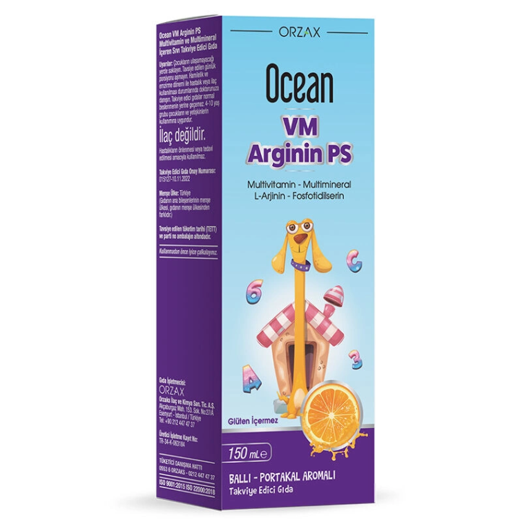 Ocean VM Arginin Ps Ballı Portakal Aromalı Şurup 150 ml - 1