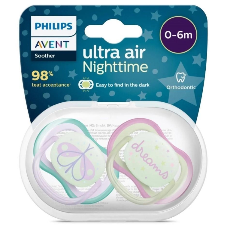 Philips Avent Ultra Air Gece Emzik 0-6 Ay Kız - 1