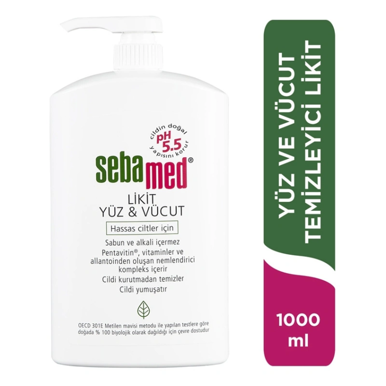 Sebamed Likit Yüz ve Vücut Temizleyici Jel 1000 ml - 1