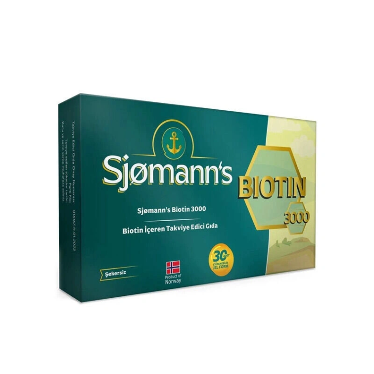 Sjomann’s Biotin 3000 İçeren Takviye Edici Gıda 30 Adet Çiğnenebilir Jel Form - 1