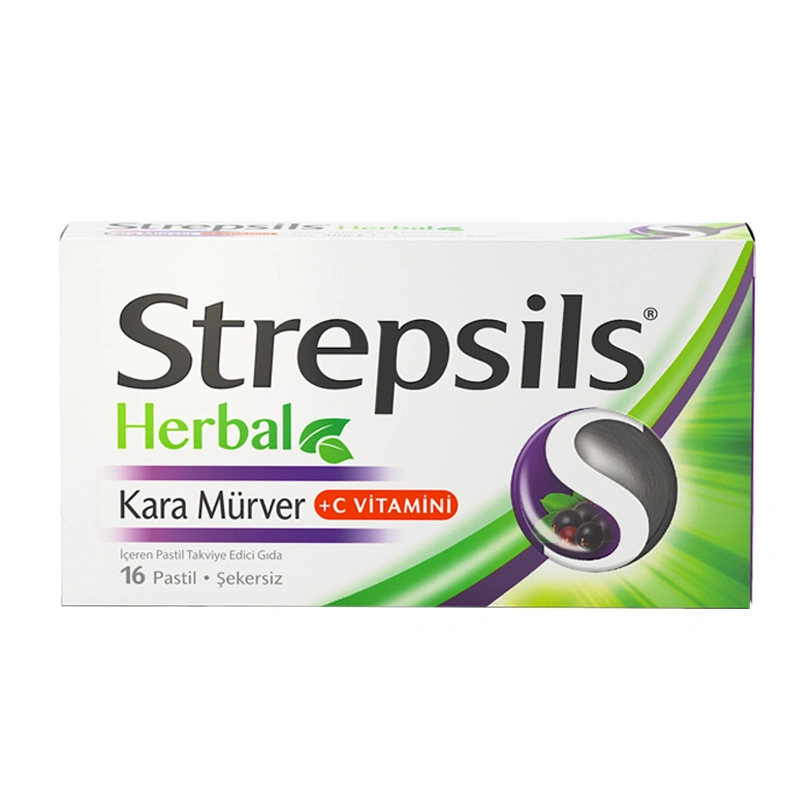 Strepsils Herbal Kara Mürver 16 Pastil - 1