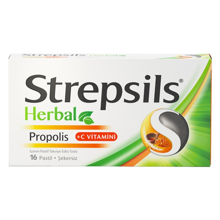 Strepsils Herbal Propolis 16 Pastil - 1