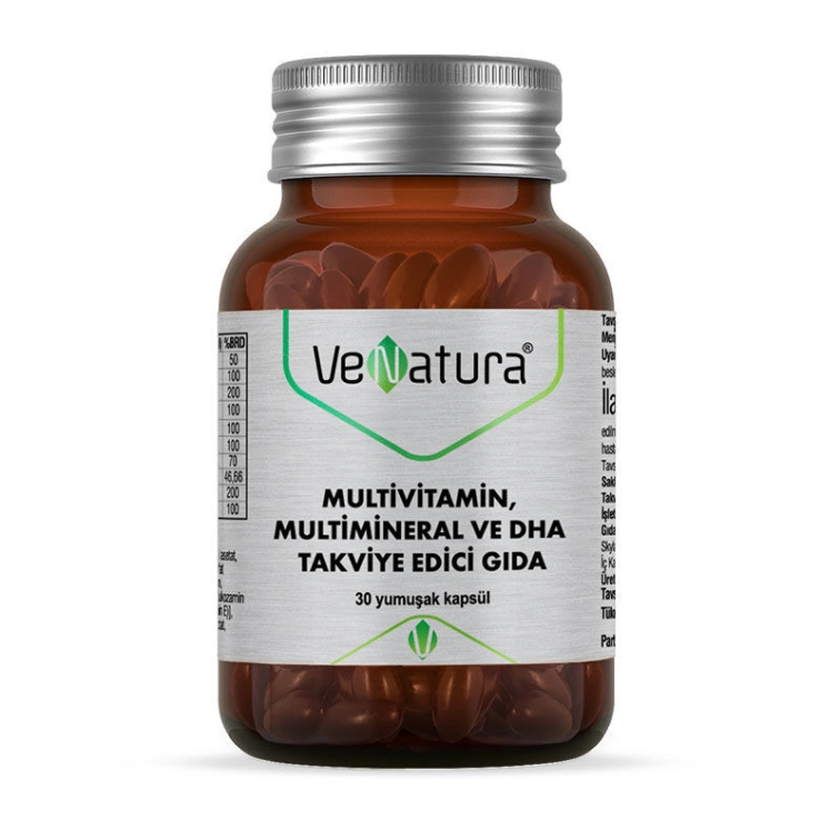 VeNatura Multivitamin, Multimineral ve DHA Takviye Edici Gıda 30 Yumuşak Kapsül - 1