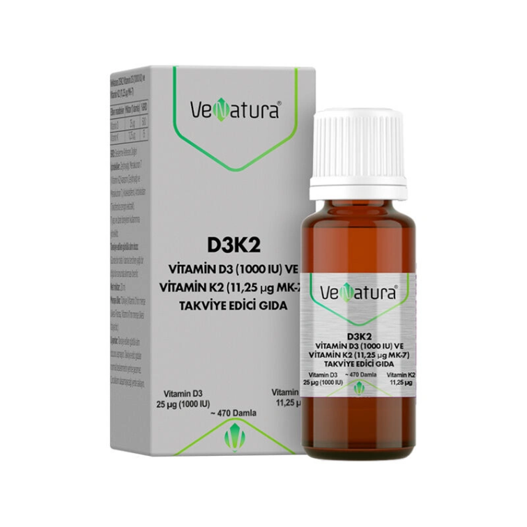 VeNatura Vitamin D3 Ve Menaquinon 7 (11,25 mcg) Takviye Edici Gıda 20 ml - 1