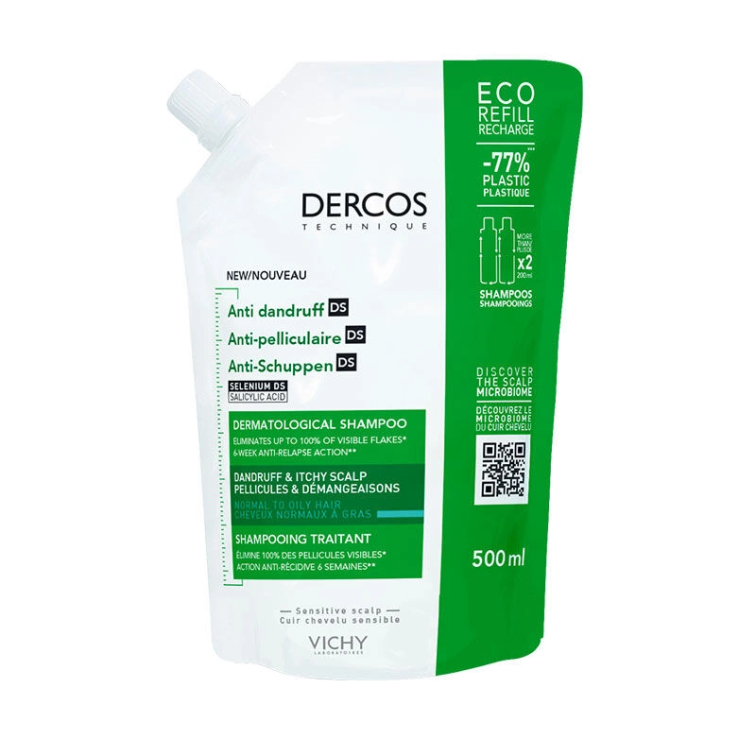 Vichy Dercos Anti Dandruff Kepek Karşıtı Şampuan 500 ml - Normal ve Yağlı Saçlar - 1