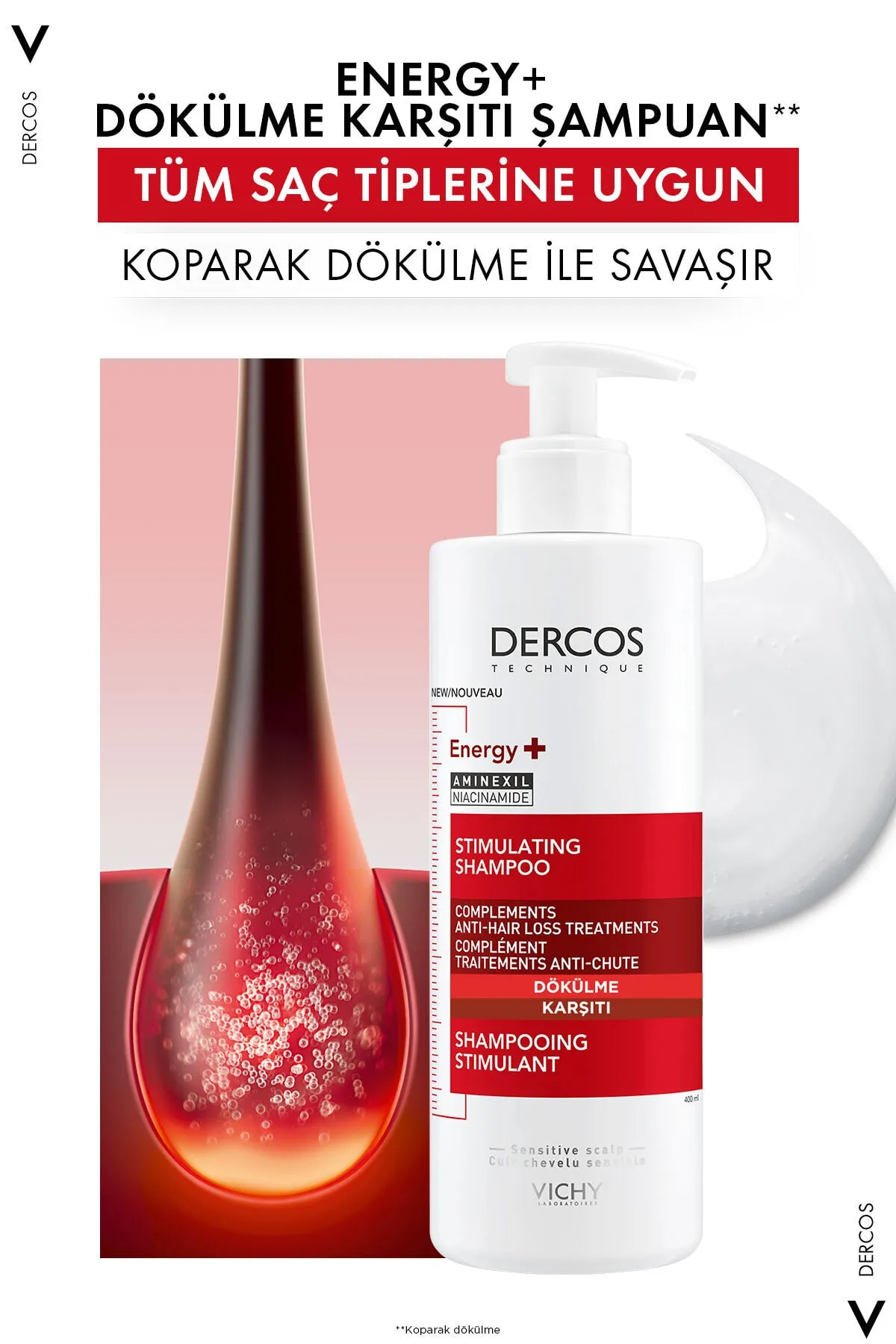 Vichy Dercos Saç Dökülmesine Karşı Şampuan 400ml - 2