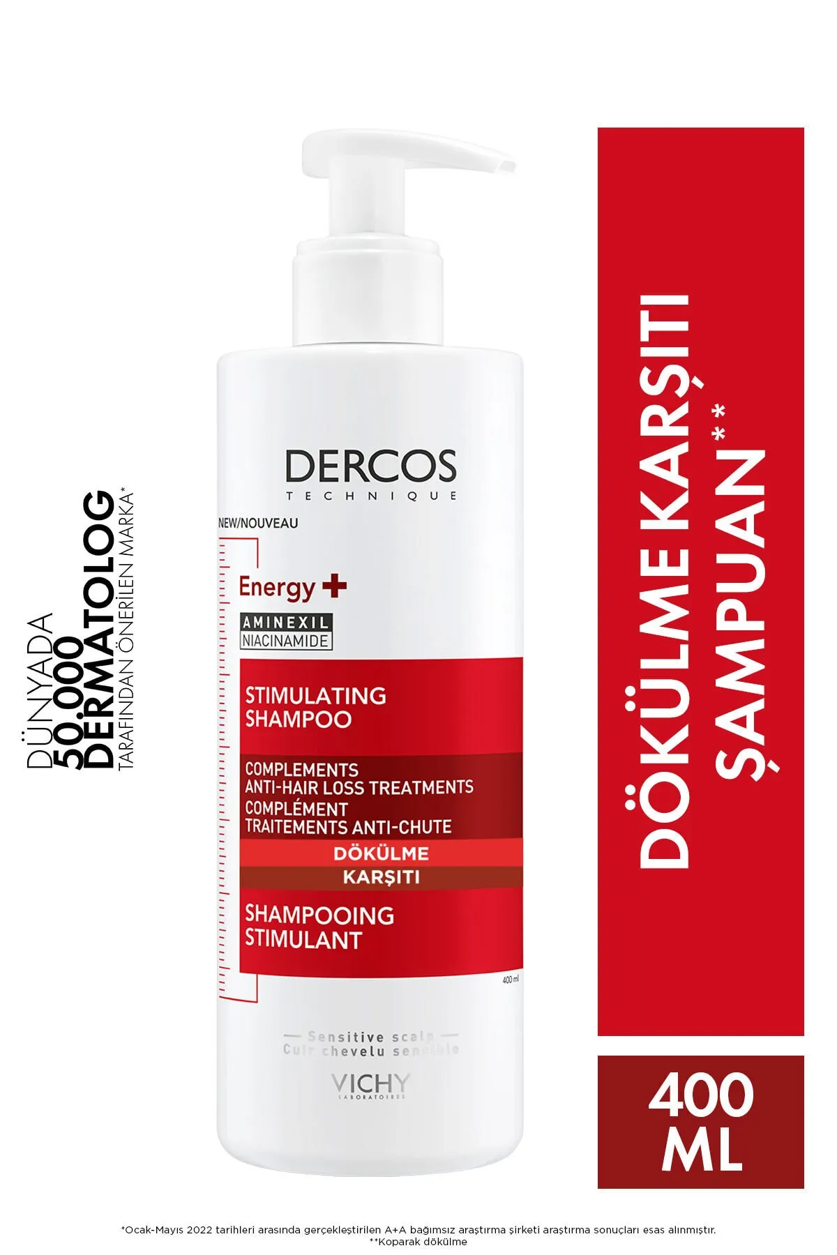 Vichy Dercos Saç Dökülmesine Karşı Şampuan 400ml - 1