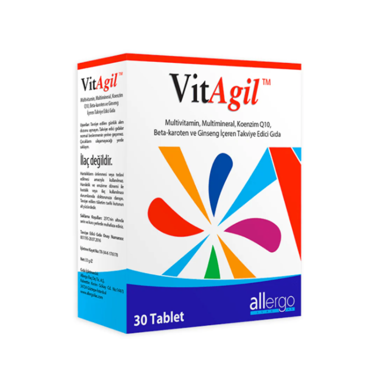 Vitagil Multivitamin Mineral COQ10 Beta Karoten Ginseng 30 Tablet - 1