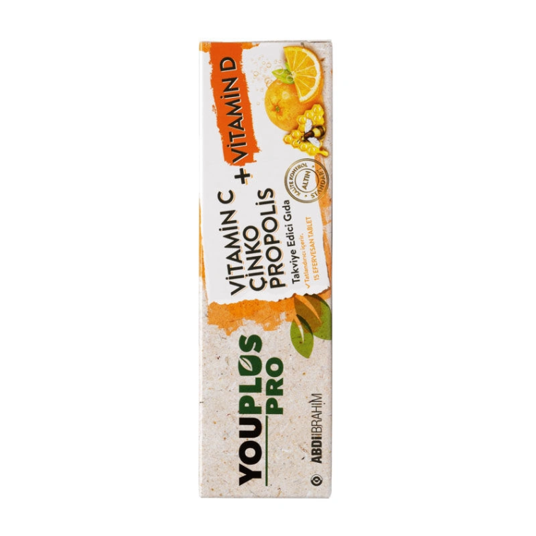 YouPlus Pro Vitamin C Çinko Propolis Takviye Edici Gıda 15 Tablet - 1