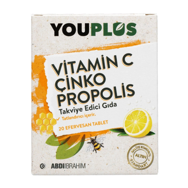 Youplus Vitamin C Çinko Propolis 20 Efervesan Tablet - 1