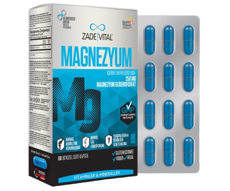 Zade Vital Magnesium 250mg 60 Kapsül - 1