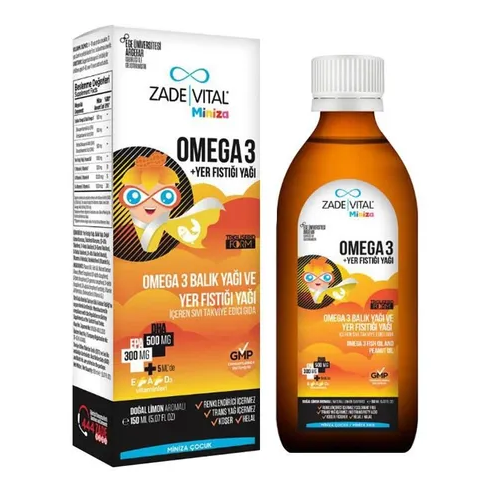 Zade Vital Miniza Omega-3 Balık Yağ Ve Yer Fıstığı Yağı 150 ml - 1