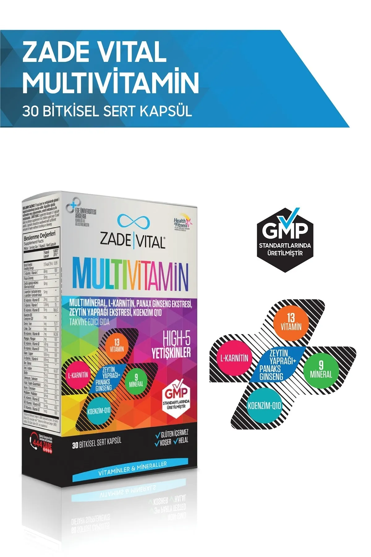 Zade Vital Multivitamin 30 Kapsül - 1