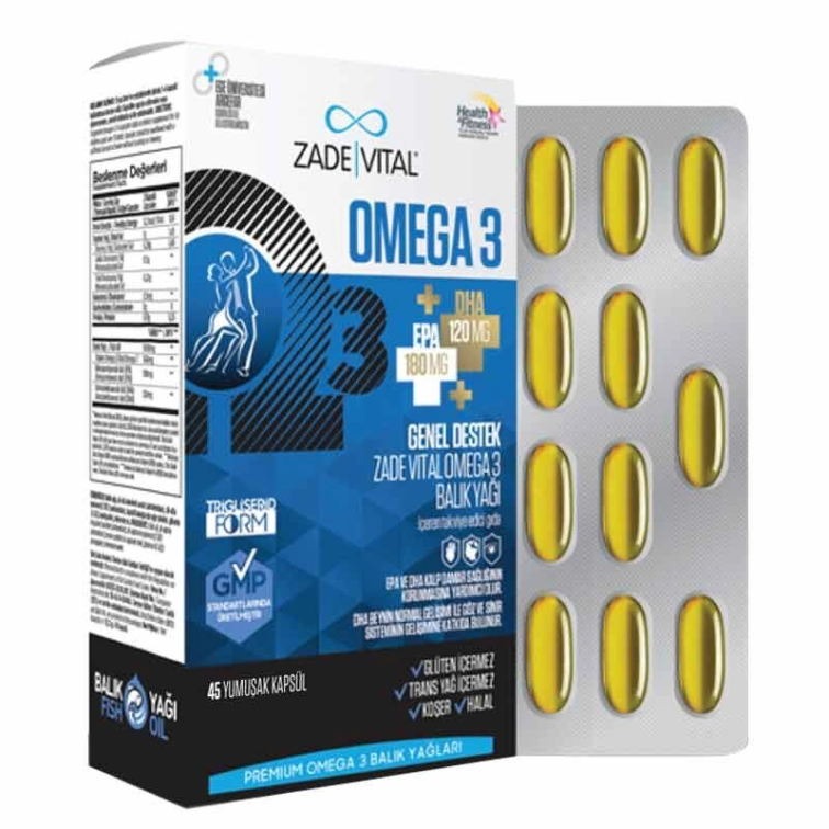 Zade Vital Omega 3 Balık Yağı Premium 45 Kapsül - 1